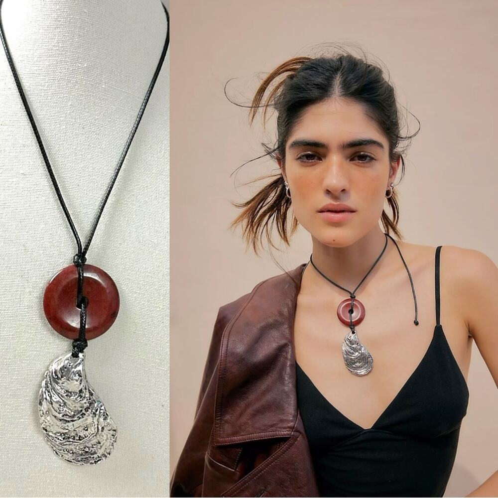 Free People Waterhouse Long Pendant Necklace Firecracker NWT Western Bohemian - Picture 8 of 9